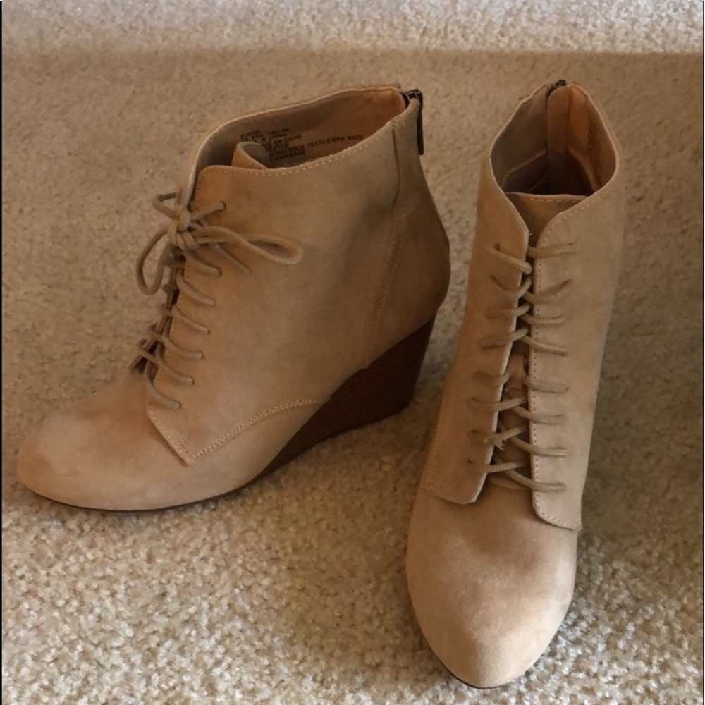 JustFab Wedge Booties -never worn